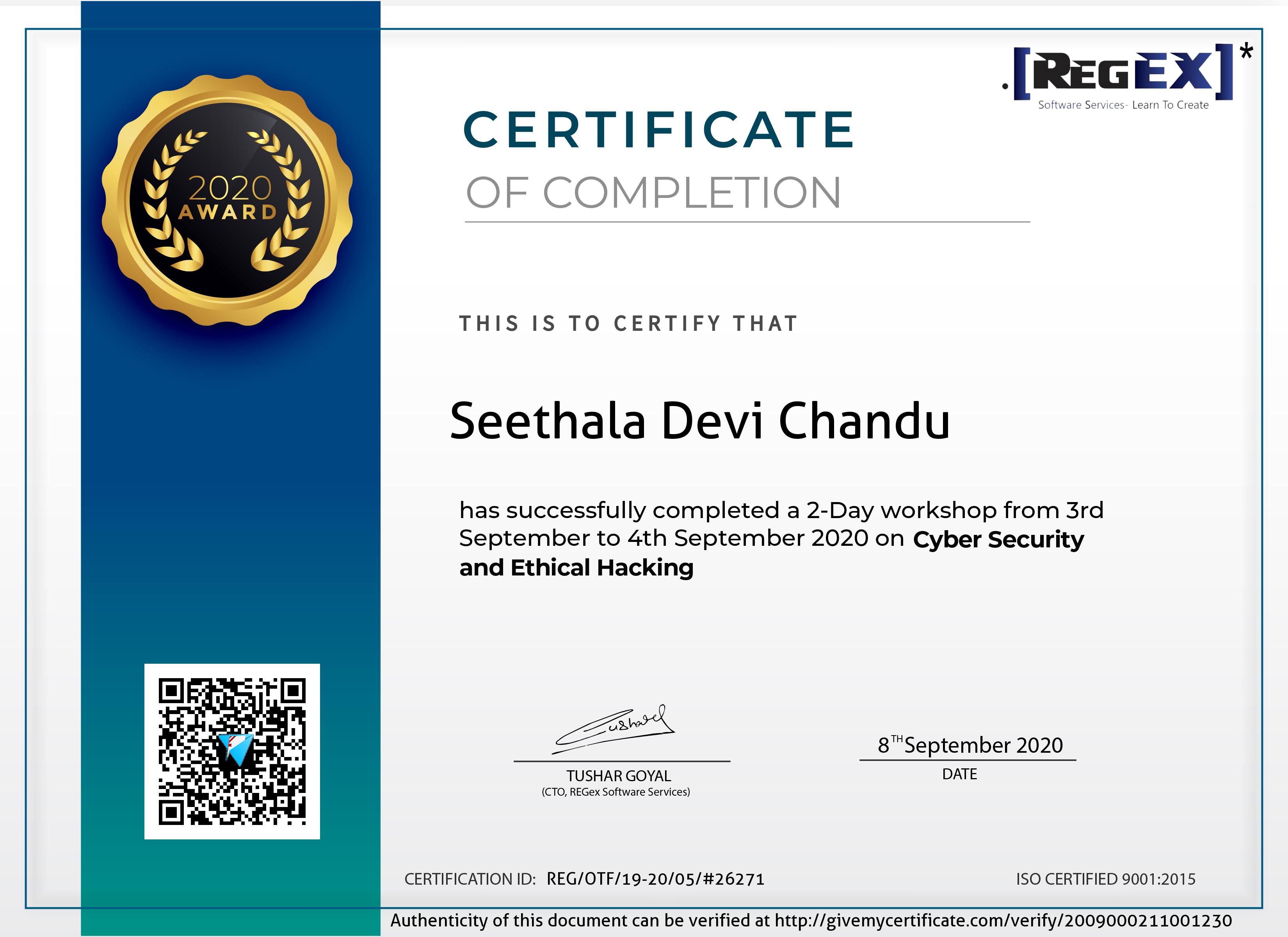 Cyber Security Certificate