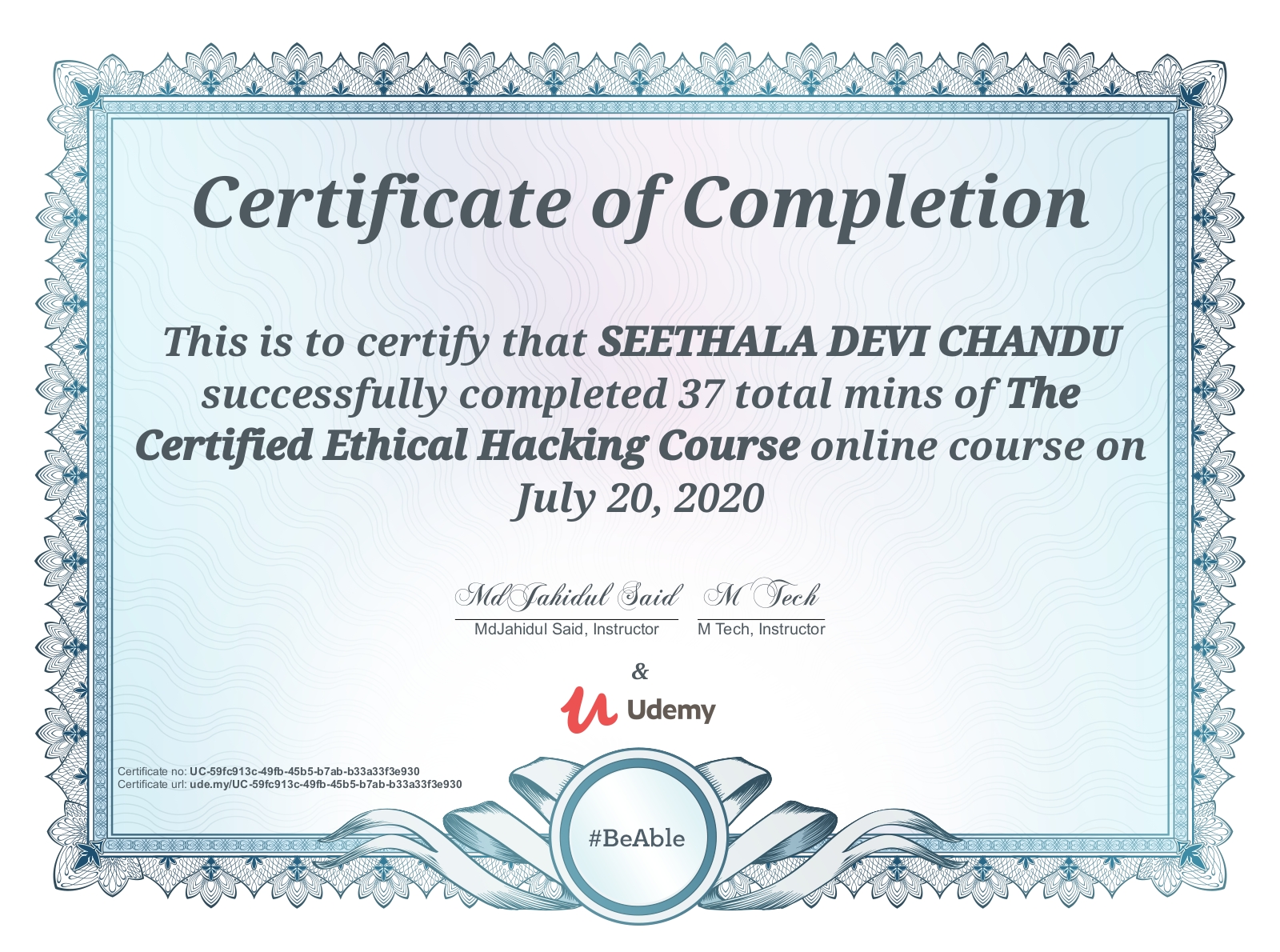 Hacking Certificate